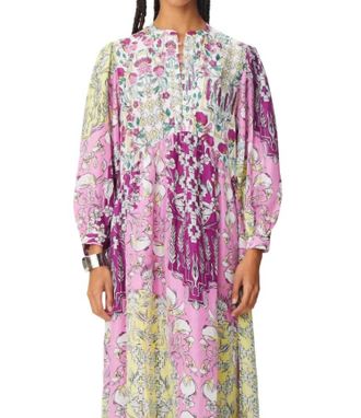 Maria Cher Bariloche Etel Maxi Dress In Pink-Green