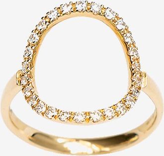 GbyG Gelbgold- und Diamantring Ovale