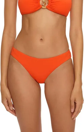 BECCA by Rebecca Virtue Twist & Turns Bikini Bottoms in Tangelo at Nordstrom, Size X-Small