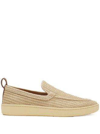 Lanvin raffia loafers - men - Polyester/Bos Taurus/Rubber - 44 - Neutrals
