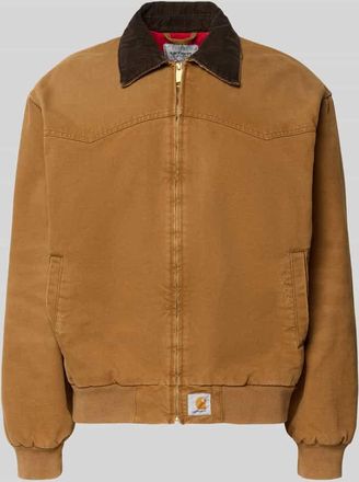 Carhartt Work in Progress Jacke mit Rei&szlig;verschluss und Label-Detail in Beige, Gr&ouml;&szlig;e XL