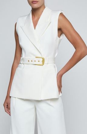 L'agence Emerly Belted Vest in White at Nordstrom, Size 12
