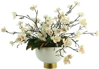 Creative Displays Inc. White Butterfly Magnolia & Leaves Floral Arrangement