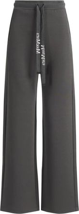 Max Mara Smmbali Wijde Jersey Broek - Dames - Wijde Broeken - Grijs - S - Katoen - Broeken
