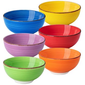 OEM Juego De Cuencos Vintage Pintados A Mano, Gran Capacidad, Colores Surtidos, 820 Ml