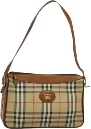 Burberry Pre-owned Shoulder Bags, female, Beige, Size: ONE SIZE Pre-owned Canvas Shoulder Bag