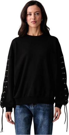Liu Jo Felpa con lacci - - Sweatshirts & Hoodies - Donna - Nero - M
