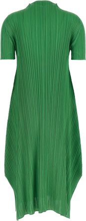 Pleats Please Issey Miyake Womens Bicolor Polyester Midi Dress