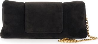 Versace Womens Shoulder Bag Medusa Suede Brown Lamb