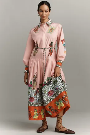 Alemais Contessa Cotton Midi Shirt Dress