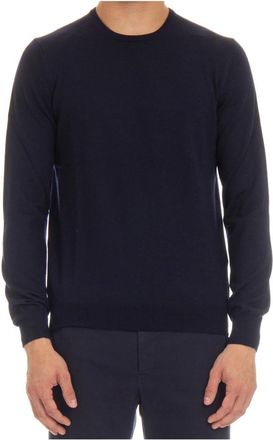 Barba Blauwe Crewneck Wollen Trui - Heren - Ronde hals truien - Blauw - 3XL - Wol - Truien & Vesten