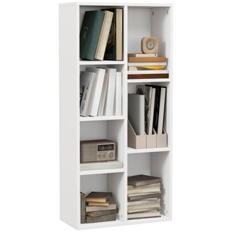HOMCOM Bookcase Modern Bookshelf Cabinet For Home Office White | TJ Hughes