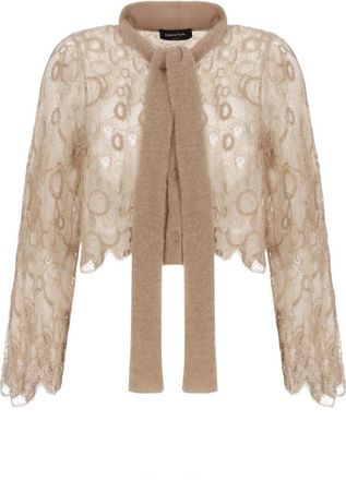 Fabiana Filippi Lace Shirt - Dames - Vesten - Beige - S - Katoen - Truien & Vesten