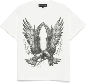 Who Decides War by Ev Bravado Soaring Window T-shirt - White