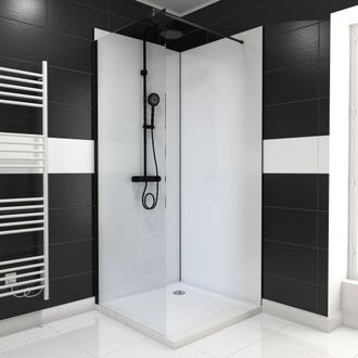 Aurlane Pack 2 Paneles Murales Aluminio Blanco 90x210 Cm Con Perfiles Negro Wallit