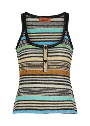 Missoni Striped Metallic-knit Tank top - Multicoloured - 38 (UK6 / XS)