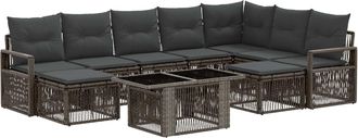 vidaXL Conjunto De Sof&aacute;s De Jard&iacute;n 10 Uds. Gris Y Gris Oscuro Vidaxl