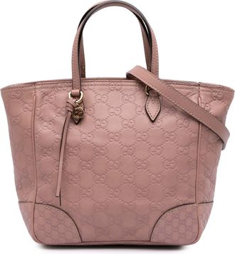 Gucci Pre-owned Womens Nice Tote Bag Embossed Leather - Silver - One Size