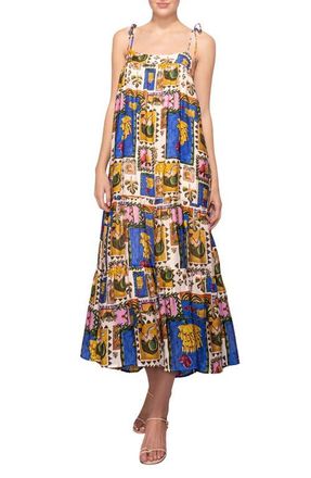 Melloday Trapeze Maxi Sundress in Multi Patchwork at Nordstrom, Size X-Small