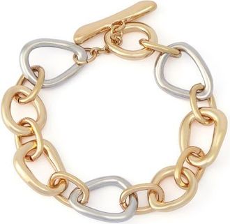 Robert Lee Morris Link Toggle Bracelet in Two Tone Gold at Nordstrom