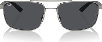 Ray-Ban 60mm Rectangular Sunglasses in Dark Grey at Nordstrom