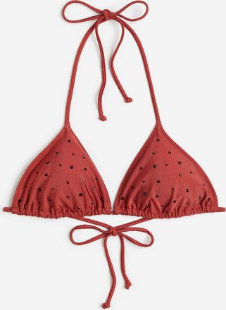 H&M Wattiertes Triangel-Bikinitop - Red