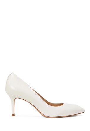 Ralph Lauren White Closed Toe Nappa Pumps