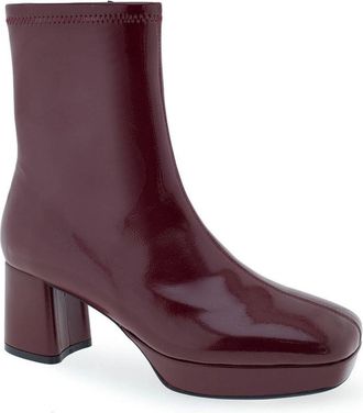 Aerosoles Sussex Boots Womens Red Faux Leather Block Heel Bootie LION360
