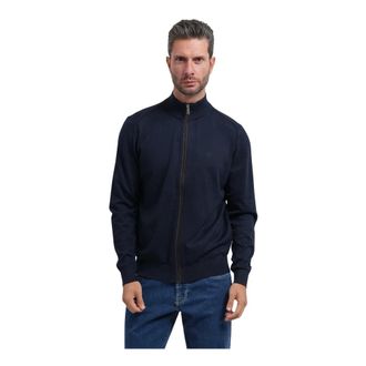 Bugatti Volledige Rits Trui - Heren - Truien - Blauw - Maat: XL Katoen