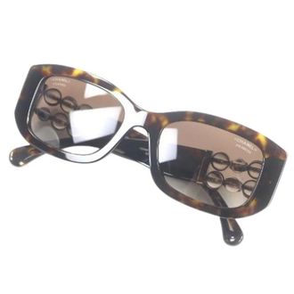 Chanel Pre-owned Plastica sunglasses - - Pre-owned - Uomo - Marrone - ONE SIZE
