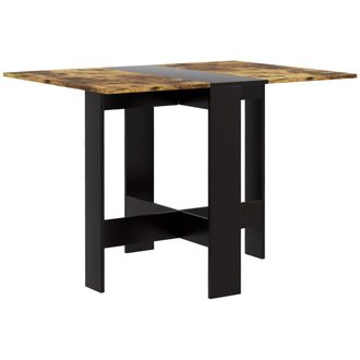 HOMCOM Mesa plegable comedor 103x76x73.5 cm negro y marr&oacute;n r&uacute;stico