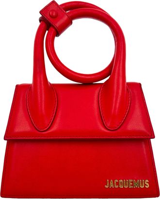 Jacquemus Jacquemus Large Le Chiquito Handbag in Red Calf Leather