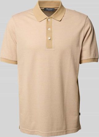 Maerz MAERZ Muenchen Slim Fit Poloshirt mit Strukturmuster in Sand, Gr&ouml;&szlig;e 50