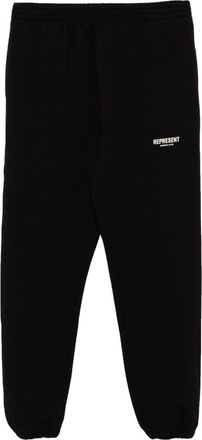 Represent logo-print track pants - men - Cotton - M - Black