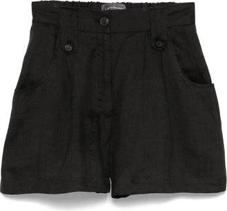 Lorena Antoniazzi Tailored High-Waisted Bermuda Shorts met Plooifront - Dames - Bermuda - Zwart - L - Korte Broeken