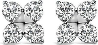 House of Brilliance 10K Gold 1/2 Cttw Lab Grown Diamond Snowflake Stud Earrings in White at Nordstrom