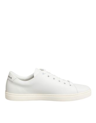 Dolce & Gabbana White Leather Sacred Heart Patch Sneakers Womens Shoes