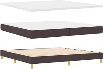 vidaXL Cama Con Somier Y Colch&oacute;n Crema 90x200 Cm Fabric Marr&oacute;n Oscuro Vidaxl