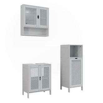 Vicco Conjunto De Muebles De Ba&ntilde;o De 3 Piezas Liora, Blanco, 3 Partes, Vicco