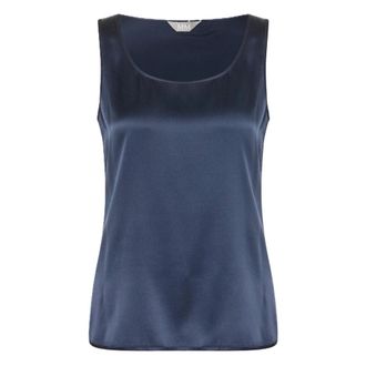 Max Mara Sleeveless Tops, female, Blue, Size: XL Mmlpan Tank Top