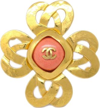 Chanel 1997 CC clover brooch - women - Gold Plated/Stone - One Size