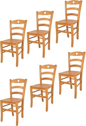 Tommychairs Tommychairs 6 Sillas Cuore En Madera De Haya Color Miel