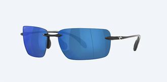 Costa Unisex Gulfshore Polarized Sunglasses In Shiny Black Frame Blue Mirror