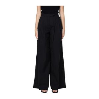 Semicouture Wide Leg Trousers with Pleated Front