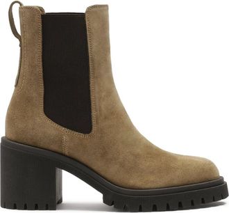 Kazar Slip-on su&egrave;de laarzen in casual stijl - Dames - Laarzen met Hak - Bruin - 36 EU - Su&egrave;de - Schoenen