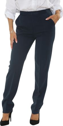 Reevè Smart Fit Two Way Half Elasticated Waist Pull On Work Trousers Women Activewear, Soft & Breathable Fabric Womens Trousers, Size 8-24 (20, Regular, Nav