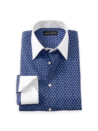 Paul Fredrick Slim Fit Non-iron Cotton Paisley Dress Shirt
