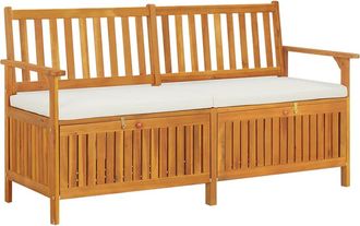 vidaXL Vidaxl - Banco De Almacenaje Con Coj&iacute;n Madera Maciza De Acacia 148 Cm