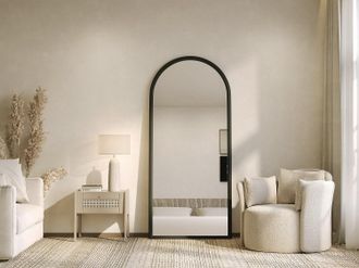 Vente-Unique Grande specchio ad arco in legno di paulownia L. 80 x H. 180 cm Nero - EZAREL