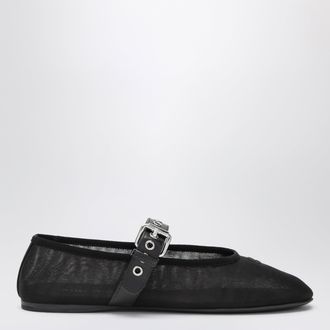 Miu Miu Ballerine con fibbia nere in tessuto